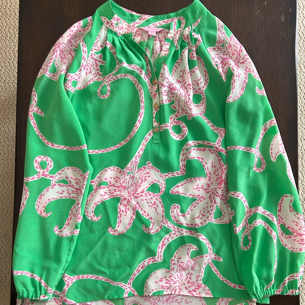LILLY PULITZER | Size XS 100% Silk Blouse